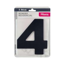 Número Residencial Adesivo Preto 4 - Alumínio Composto Acm - Fita 3m Vhb - Interno-externo