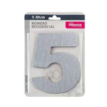 Número Residencial 5 Cromado Adesivo Alumínio Acm Para Identificação De Residência