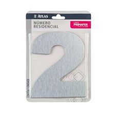 Número Residencial Adesivo Cromado 2 - Alumínio Acm 13x12cm - Fita 3m Vhb - Interno-externo