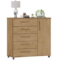 Cômoda Sapateira Barcelona 5 Gavetas Amêndoa