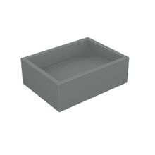 Cuba De Apoio Banheiro Quartzo Pedra 40x30cm Chumbo Fosco