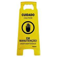 Cavalete Amarelo 27x65cm Cuidado - Em Manutenção - 700am - Sinalize
