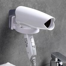 Suporte Secador Cabelo Sem Furo Organizador Fios Adesivo Parede 2 Em 1 Gancho Pendurar Porta