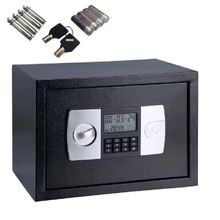 Cofre Eletronico Digital Grande Senha Chave Porta Documentos Armas Display Lcd Bandeja Chumbadores