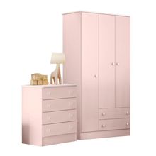 Cômoda 4 Gavetas Doce Sonho Rosa Acetinado