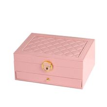 Maleta Porta-joias Gaveta 2 Andares Organizador Rosa