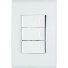 Conjunto 4x2 3 Interruptores Simples Tramontina Liz 10 A 250 V Branco