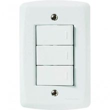 Conjunto 4x2 3 Interruptores Simples 10 A 250 V Tramontina Lux2 Branco