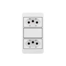 Placa Para Condulete Caixa 3/4" Com Tomada Dupla 2p+t 20a Margirius Sleek Branca Branco