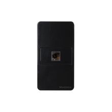 Placa Para Condulete Caixa 3/4" Com Tomada Para Telefone Margirius Sleek Rj11 4 Fios Preto Ebony Preto