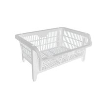 Cesto Expositor Médio Empilhável Branco Presto