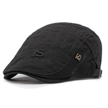 Boina Estilo Britânico Retro Tecido Texturizado Casual Com Bordado Primavera/verão Preto