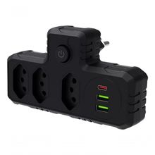 Benjamim Adaptador Universal Tomada Usb Tipo C Filtro Linha