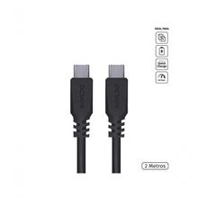 Cabo Para Celular Usb Tipo C 2.0 Para Usb Tipo C - Type C 2 Metros Preto - Pucp-02