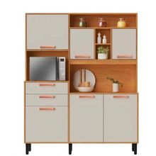 Kit Cozinha Itatiaia Nápoles Kit-160 6 Portas 2 Gavetas White Cinamomo Off-White