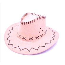 Chapéu De Cowboy Unissex Estilo Camurça Com Abam Custura Externa Robustica Cor:rosa