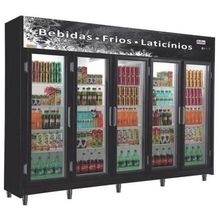 Expositor Vertical 5 Portas De Vidro Rf024 Frilux Refrigerador 1720 Litros Preto 220v