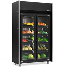 Expositor Vertical Hortifruti 2 Portas De Vidro Geas2plb Gelopar All Black 220v