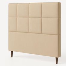 Cabeceira Cama Box Casal King Size 195cm Elena Estofada Bege