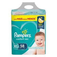 Fralda Pampers Confort Sec XG 58 Unidades – Fortbag