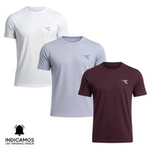 Kit 3 Camisetas Diadora Small Logo Masculina