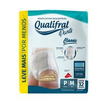 Roupa Íntima Descartável Qualifral Classic Pants P/M 32 Unidades