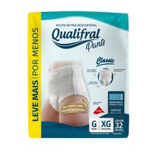 Roupa Íntima Descartável Qualifral Classic Pants G/XG 32 Unidades
