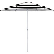 Guarda Sol  Milagres 2,40 M Preto e Branco Listrado Alumínio Vareta Fibra Vidro 12755 Bel