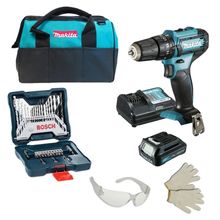 Parafusadeira Furadeira de impacto 12V HP333DWYX3 Makita + Bolsa Makita e kit brocas