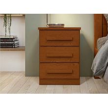 Mesa de Cabeceira Baião com 3 Gavetas Marrom - Lopas