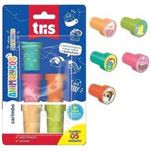 CARIMBO ANIMALUCOS EDIÇÃO COMIDINHAS COM 5 UNIDADES - TRIS