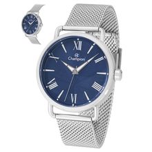 Relógio Champion Masculino Ref: Ch30251f Casual Mesh Prateado