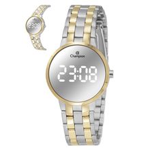 Relógio Champion Feminino Ref: Ch48153s Led Espelhado Bicolor