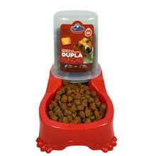 Comedouro ou Bebedouro Automático Dupla Função Cães E Gatos Vermelho - Pet Injet