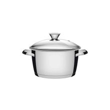 Caçarola Funda Tramontina Allegra Aço Inox Fundo Triplo Tampa Vidro 20cm 3,1L Tramontina