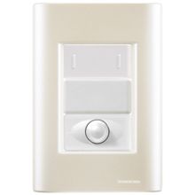 Cj Interruptor paralelo + Dimmer ajustável Giz Pérola Tramontina completo pronto Tramontina