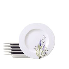 Kit Prato Sobremesa Tramontina Lilla em Porcelana Decorada 21 cm 6 Peças Tramontina