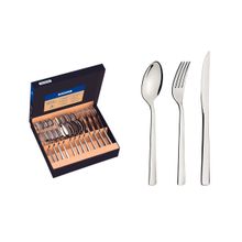 Faqueiro Tramontina Oslo em Aço Inox Facas para Churrasco Acabamento Brilho 24 Peças Estojo Papel Tramontina