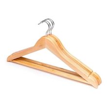 Kit com 3 Unidades Cabides de Madeira Acabamento com Verniz