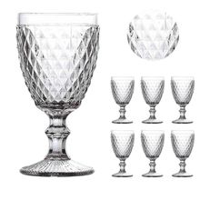 Conjunto de 06 Copos de Vidro 325ml Taça Bico de Abacaxi