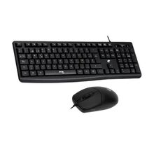 Kit Teclado ABNT2 e Mouse Ergonômico Com Fio Preto EAK040