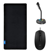 Kit Mouse Pad Speed Gamer + Mouse Óptico com Fio + Microfone - Gshield