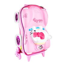 Mala de Viagem Infantil Com Rodinha Hello Kitty 3D Rosa