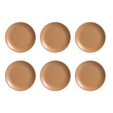 Prato de Sobremesa Coup Organic Terracota de Cerâmica 21cm 6 Unidades - Alleanza 7580-203