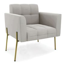 Poltrona Pé de Ferro Dourado para Sala Elisa Veludo D03 - D'Rossi