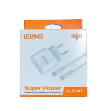 Cabo com Fonte Carregador Turbo USB-C [20W/Lelong]