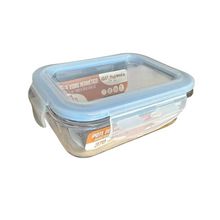 Kit 06 Pote de Vidro Retangular 370ml Hermético Livre de BPA