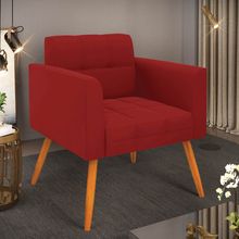 Poltrona Sala Decorativa Elisa Pé Palito Castanho Veludo Marsala D03 - D'Rossi