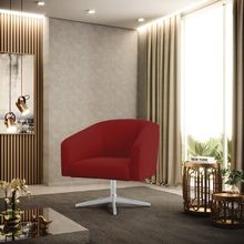 Poltrona Sala Decorativa Stella Base Giratória Cromada Veludo Marsala D03 - D'Rossi