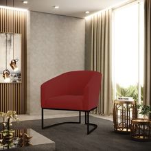 Poltrona Sala Decorativa Stella Base Industrial Preta Veludo Marsala D03 - D'Rossi